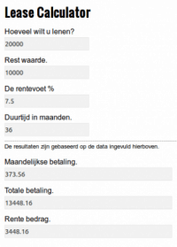 Leasing Calculator - Leaseprijs Berekenen | Verdienveelgeld.be